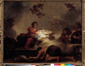The Adoration of Shepherds (18th century) by Jean Honore Fragonard