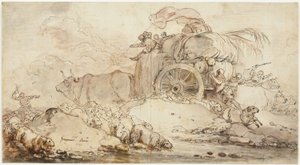 The Stalled Cart by Jean Honore Fragonard