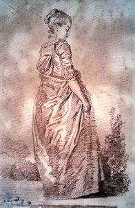 Young Woman Walking by Jean Honore Fragonard