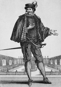 Capitan Spezzaferro, stage costume, engraving by Jean Berain the Elder, France