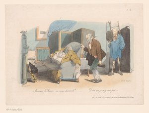 Baron Taken by a Gravedigger and Death (Journey to Eternity) by Jean Ignace Isidore Gérard Grandville