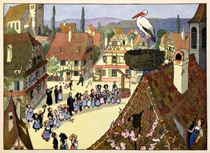 My Village, Those Who Do Not Forget: The Arrival of the Stork by Jean Jacques (1873 1951) Waltz
