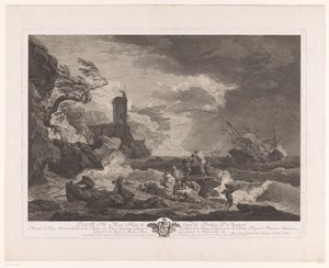 Shipwreck with Castaways by Jean Jacques Flipart