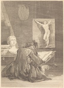 The Draughtsman by Jean Jacques Flipart after Jean Siméon Chardin