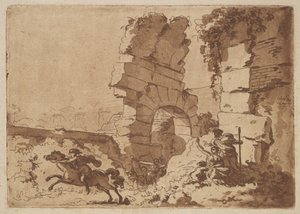 The Colosseum, in an album containing Recueil de Compositions par Lagren by Jean Jacques Lagrenee