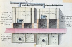 Design for system of heating water at the Hotel de Montholon in Paris, c.1787