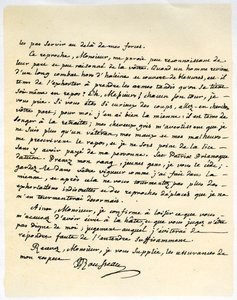 Letter from Jean Jacques Rousseau, 15th July 1764