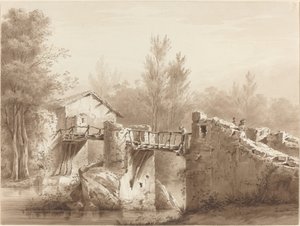 A Country Road across an Ancient Bridge by Jean Jacques de Boissieu