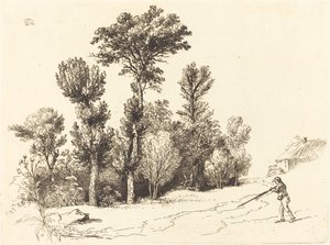 Small Grove with Hunter by Jean Jacques de Boissieu