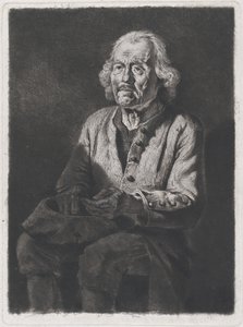 Seated Beggar: Portrait of Old Girard, a Peasant from Chasselay by Jean Jacques de Boissieu