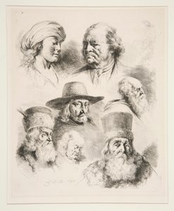 Seven Portrait Heads by Jean Jacques de Boissieu