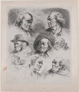Study of Eight Heads by Jean Jacques de Boissieu