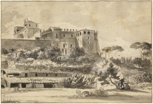 View of an Italian Villa and Gardens