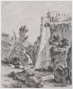 Waterfall after Breenberg, 1764 by Jean Jacques de Boissieu