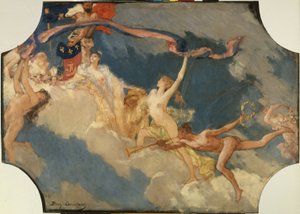Sketch for the banquet hall of the Hôtel de Ville de Paris: La Ville de Paris conviant le monde à ses fêtes by Jean Joseph Benjamin Constant
