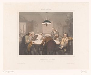 Seven Men Reading at a Table by Jean Julien Jacott