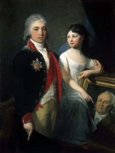 Portrait of Ivan Matveievitch Muravyov Apostol with Daughter by Jean Laurent Monnier