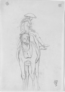 An officer riding a camel by Jean Leon Gerome