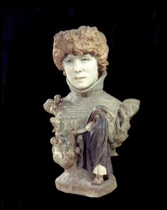 Marble bust of comedian Sarah Bernhardt (1844-1923) by Jean Leon Gerome