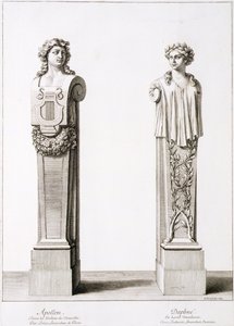 Busts of Apollo and Daphne by Louis Lerambert at Versailles by Jean Lepautre