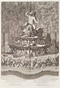 Fountain with cupid by Gaspar Marcy at Versailles by Jean Lepautre