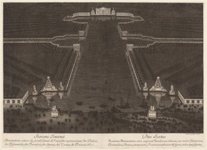 Illuminations around the Grand Canal of Versailles by Jean Lepautre