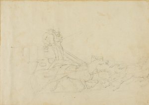 Coach Drawn by Four Galloping Horses