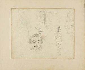 Sheet of Caricatures by Jean Louis André Théodore Géricault