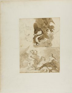 Sketches for a Cavalry Battle by Jean Louis André Théodore Géricault