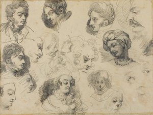 Sketches of Heads by Jean Louis André Théodore Géricault