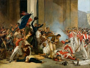 Taking the Louvre, July 29, 1830. Massacre of the Swiss Guards by Jean Louis Bezard