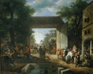 A Market at the Gates of an Inn