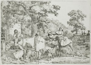 Cow and Horse at the Trough