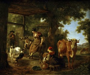 On the Farm. A Scene from Rural Life