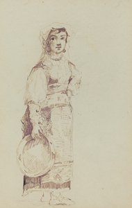 Woman with a Tambourine by Jean Louis Ernest Meissonier