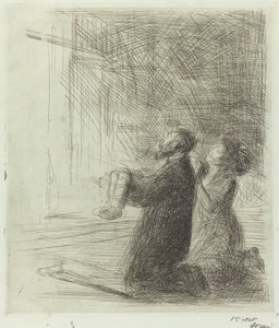 Lourdes, Imploring before the Grotto (fourth plate)