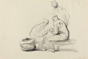 Poilu and German Prisoners, c. 1914-1919 by Jean Louis Forain