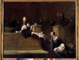 Scene de tribunal. Painting by Jean Louis Forain (1852-1931) 20th century. Paris, Musee du Louvre