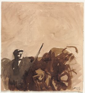 Soldier in a Trench (recto) by Jean Louis Forain
