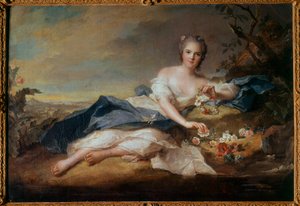 Portrait of Madame Henriette of France (1727-1752) in Flore, daughter of Louis XV by Jean Marc Nattier (1742) by Jean Marc Nattier