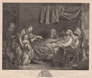 Family Around a Sickbed by Jean Massard