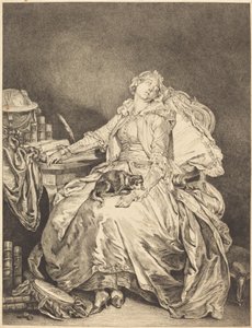 Sleeping Philosophy by Jean Michel Moreau after Jean Baptiste Greuze