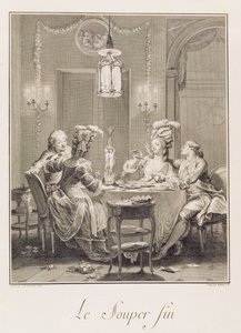 The Fine Supper, engraved by I.S. Helman by Jean Michel the Younger Moreau