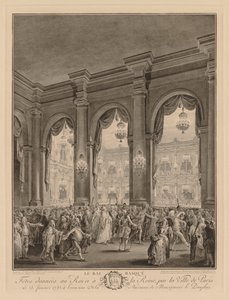 The masked ball given at the City Hall, January 23, 1782 by Jean Michel the Younger Moreau