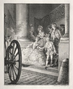 Retif de la Bretonne: The Little Godparents, 1777 by Jean Michel the Younger Moreau