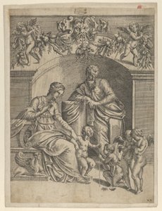 The Virgin with Infant Jesus adored by St. John by Jean Mignon