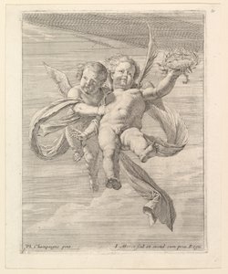 Group of Two Cherubs, One Looking Forward and the Other to the Left by Jean Morin