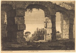 Ruins of an Aqueduct by Jean Morin after Claude Lorrain