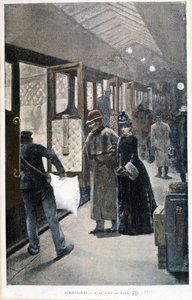 Departure for the Night Train at the Gare de Lyon - Drawing by Sinibaldi by Jean Paul Sinibaldi
