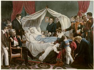 The Death of Napoleon, 5/05/1821 at Saint Helena by Jean Pierre Marie Jazet